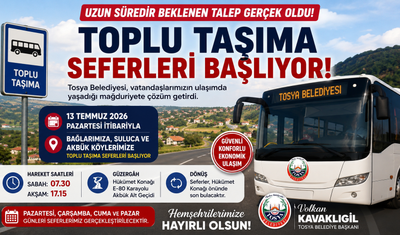 TOSYA BELEDİYESİ ULAŞIMDA YENİ DÖNEMİ BAŞLATIYOR!