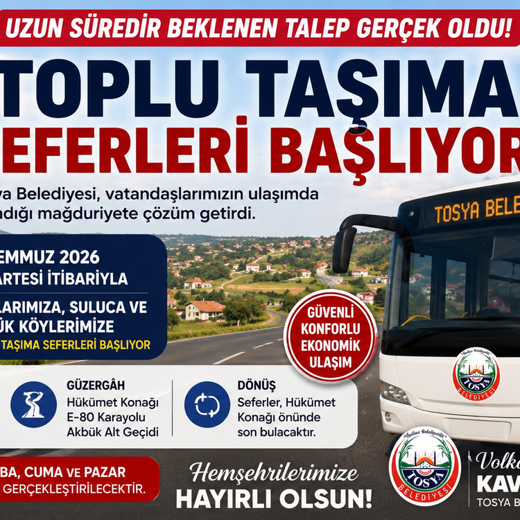 TOSYA'DA ULAŞIMA BELEDİYE DOKUNUŞU!
