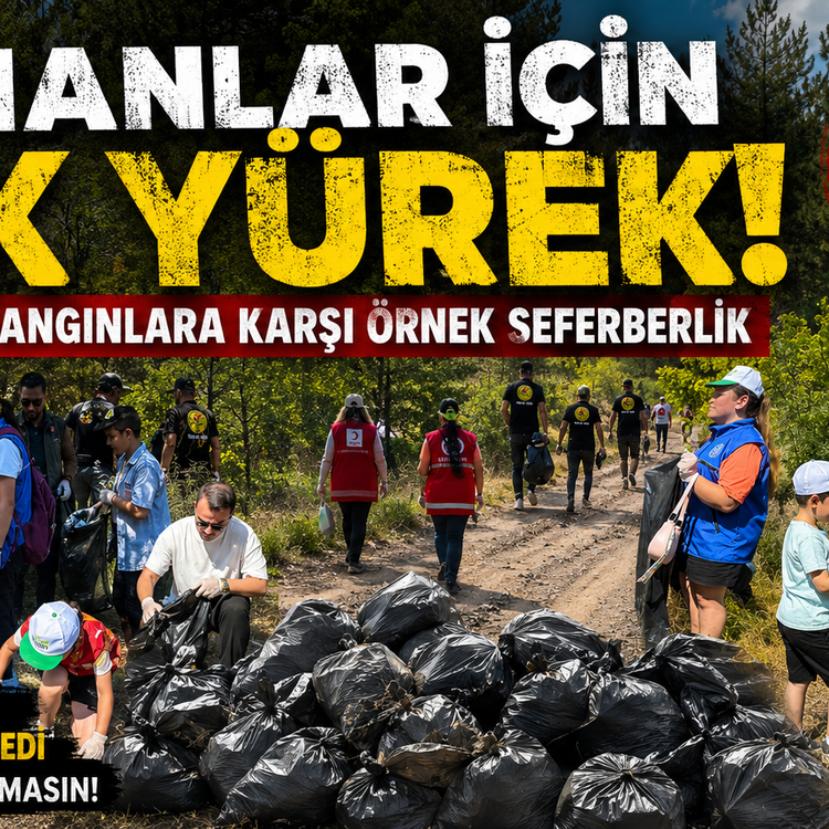 FELAKETE KARŞI ELLERİNDE ÇÖP POŞETLERİYLE MÜCADELE ETTİLER!