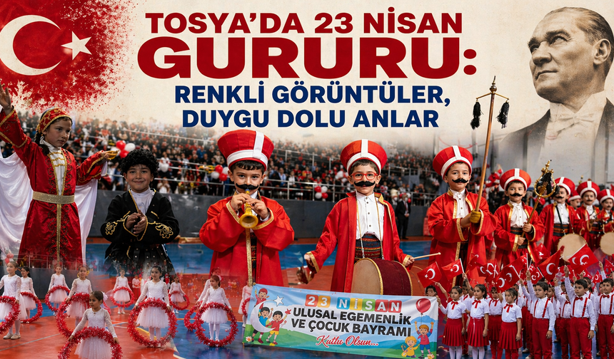 TOSYA’DA 23 NİSAN GURURU: RENKLİ GÖRÜNTÜLER, DUYGU DOLU ANLAR